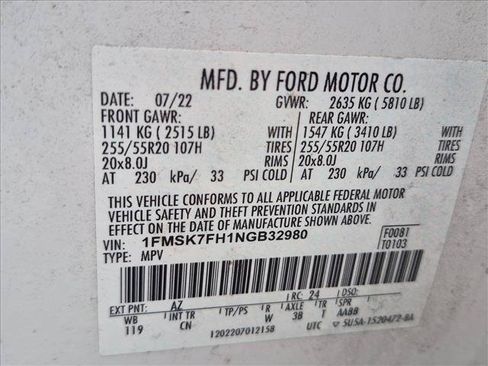 Used 2022 Ford Explorer Limited w/ Equipment Group 301A RWD image 15