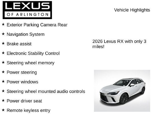New 2026 Lexus RX 350 Premium Plus w/ Convenience Package AWD/4WD image 7