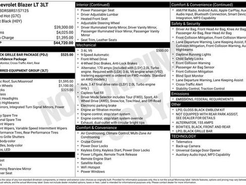 Certified 2024 Chevrolet Blazer LT w/ LPO, Black Grille Bar Package image 37