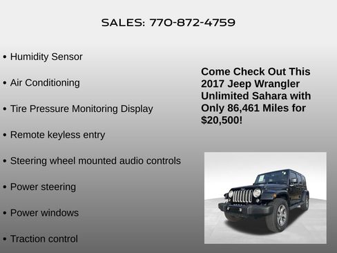 Used 2017 Jeep Wrangler Unlimited Sahara w/ Connectivity Group image 25