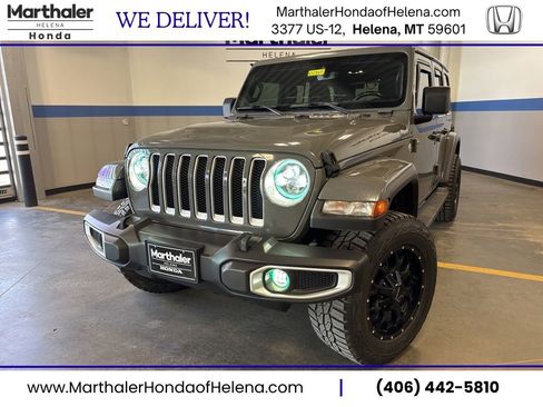 Used 2021 Jeep Wrangler Unlimited Sahara w/ Uconnect 4C Nav & Sound Group AWD/4WD image 1