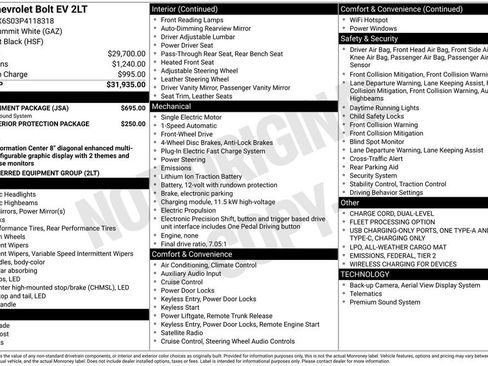 Used 2023 Chevrolet Bolt LT w/ Infotainment Package FWD image 19