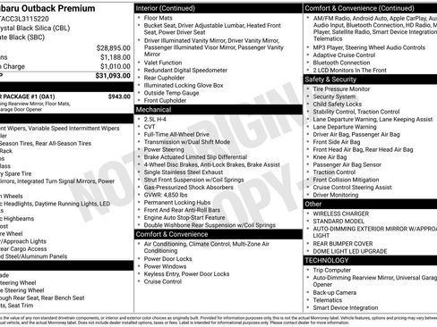 Used 2020 Subaru Outback Premium w/ Popular Package #1 image 29