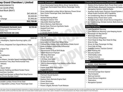 New 2025 Jeep Grand Cherokee L Limited w/ Black Appearance Package image 28