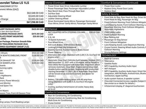 Used 2022 Chevrolet Tahoe LS w/ Driver Alert Package AWD/4WD image 1