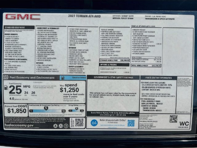 New 2027 GMC Terrain AT4 w/ Convenience Package III AWD/4WD image 21