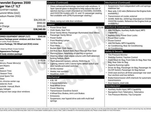 Used 2015 Chevrolet Express 3500 LT w/ LT Preferred Equipment Group RWD image 6