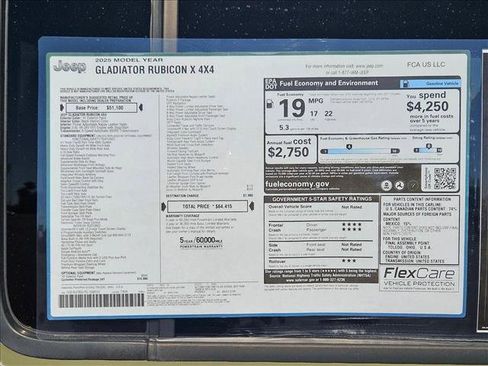 New 2025 Jeep Gladiator Rubicon AWD/4WD image 16