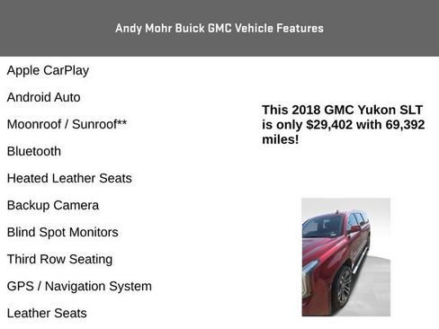 Used 2018 GMC Yukon SLT w/ Premium Edition AWD/4WD image 4
