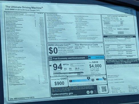 New 2026 BMW i4 xDrive40i w/ M Sport Package AWD/4WD image 20