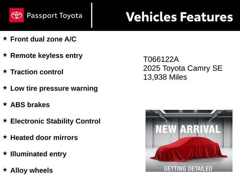 Used 2025 Toyota Camry SE FWD image 9