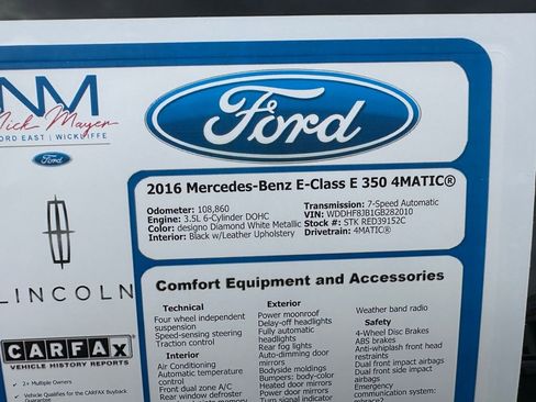 Used 2016 Mercedes-Benz E 350 4MATIC Sedan image 32