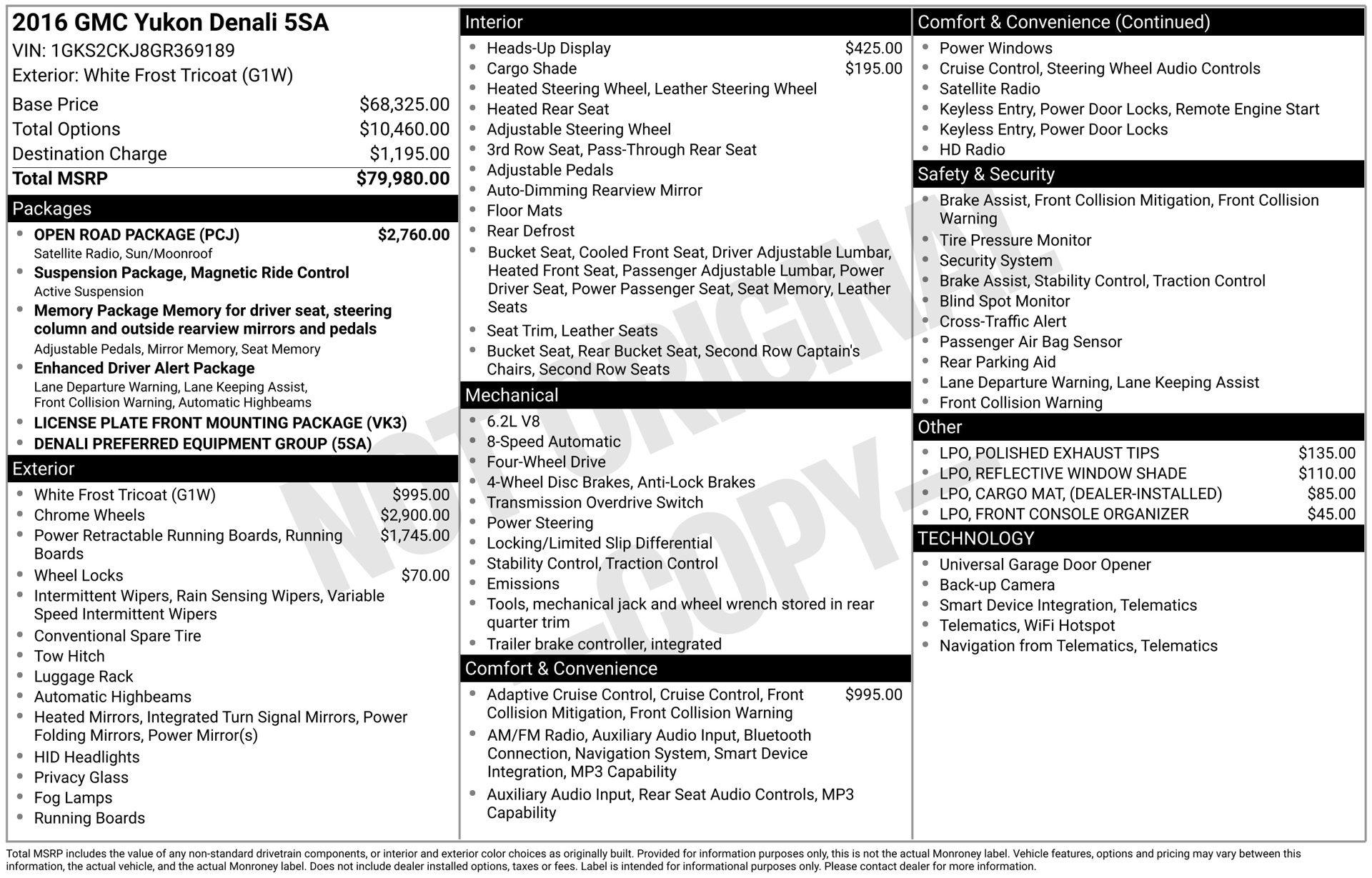 Used 2016 GMC Yukon Denali w/ Open Road Package AWD/4WD image 4
