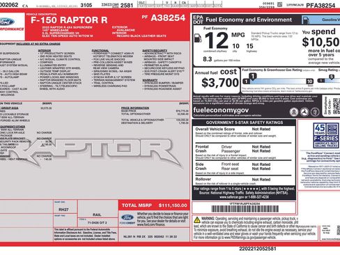 Used 2023 Ford F150 Raptor w/ Equipment Group 802A Raptor R AWD/4WD image 10