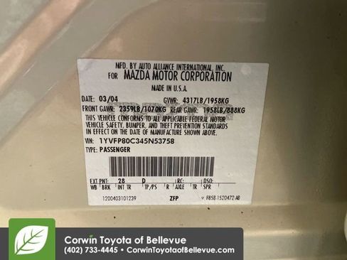 Used 2004 MAZDA MAZDA6 i image 22