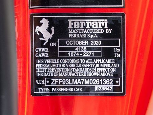 Used 2021 Ferrari F8 Tributo - PASSENGER DISPLAY - FRONT LI image 51