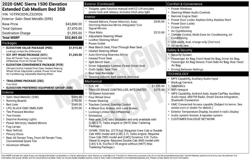 Used 2020 GMC Sierra 1500 Elevation w/ Elevation Value Package AWD/4WD image 39