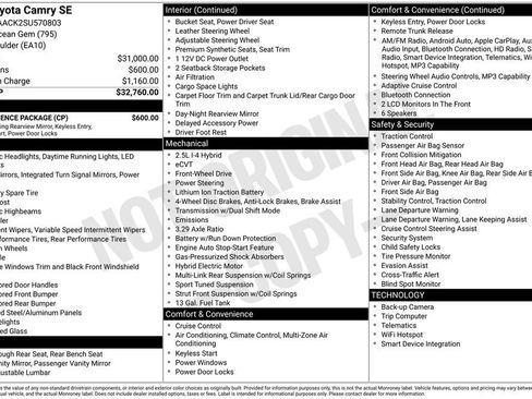 Used 2025 Toyota Camry SE w/ Convenience Package image 5