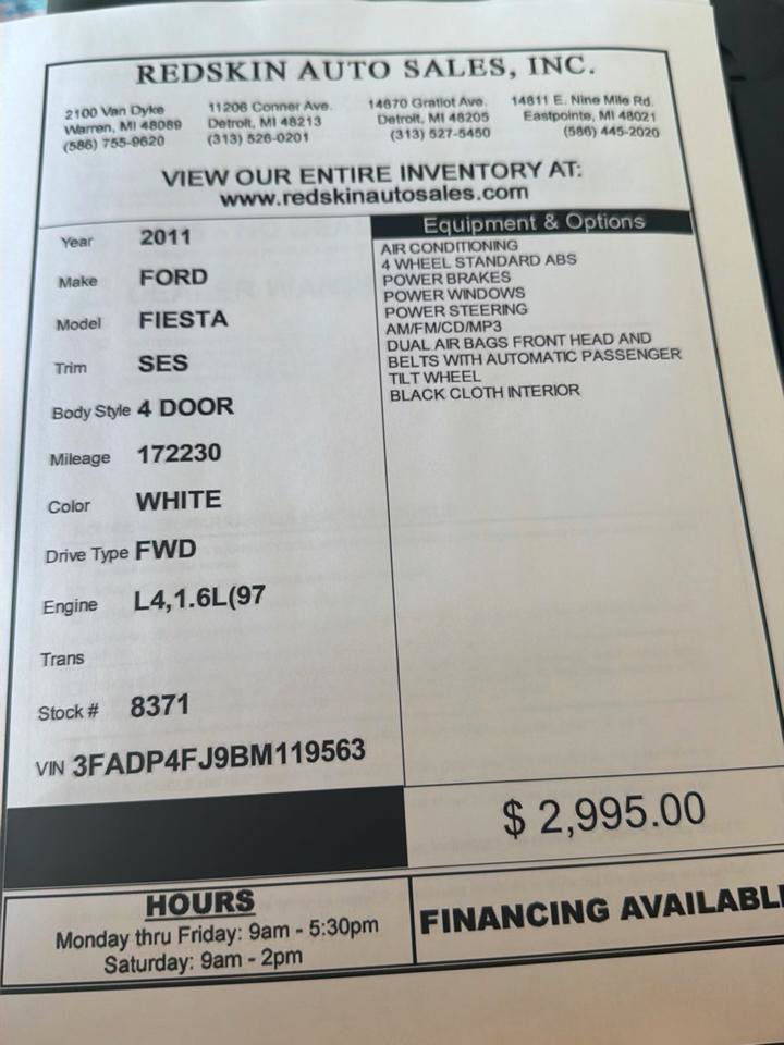 Used 2011 Ford Fiesta SES FWD image 14