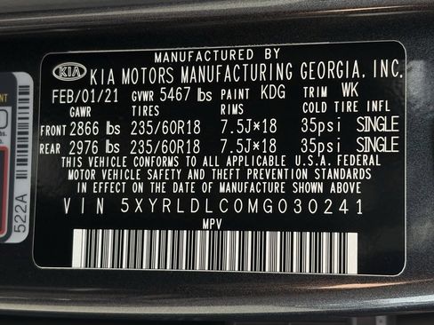 Used 2021 Kia Sorento S w/ Panoramic Sunroof Package image 36