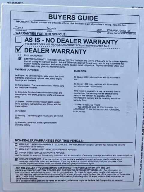 Certified 2025 Toyota Sequoia Limited w/ Tow Technology Package AWD/4WD image 68