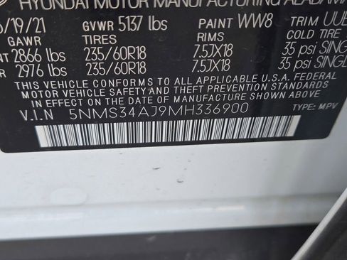 Certified 2021 Hyundai Santa Fe SEL w/ Convenience + Premium Package image 12