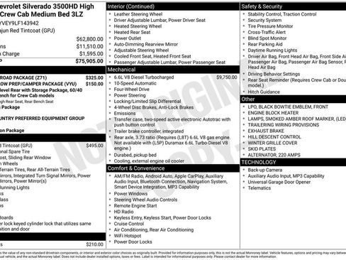 Used 2020 Chevrolet Silverado 3500 High Country w/ Z71 Off-Road Package AWD/4WD image 5