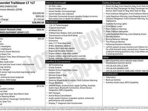 Used 2022 Chevrolet TrailBlazer LT w/ LPO, Blackout Package AWD/4WD image 2