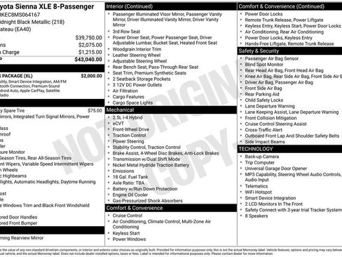 Used 2021 Toyota Sienna XLE w/ XLE Plus Package FWD image 37