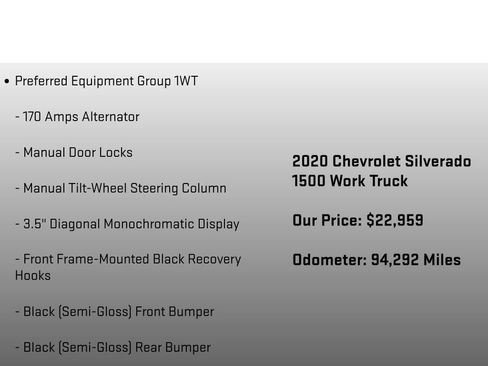 Used 2020 Chevrolet Silverado 1500 W/T w/ WT Convenience Package AWD/4WD image 12