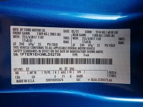 Used 2021 Ford Ranger XL w/ Equipment Group 101A High image 13