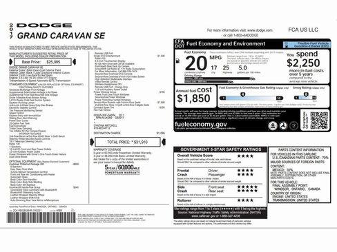 Used 2017 Dodge Grand Caravan SE w/ Power Window Group image 2