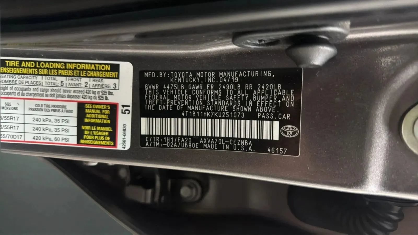 Used 2019 Toyota Camry LE FWD image 24
