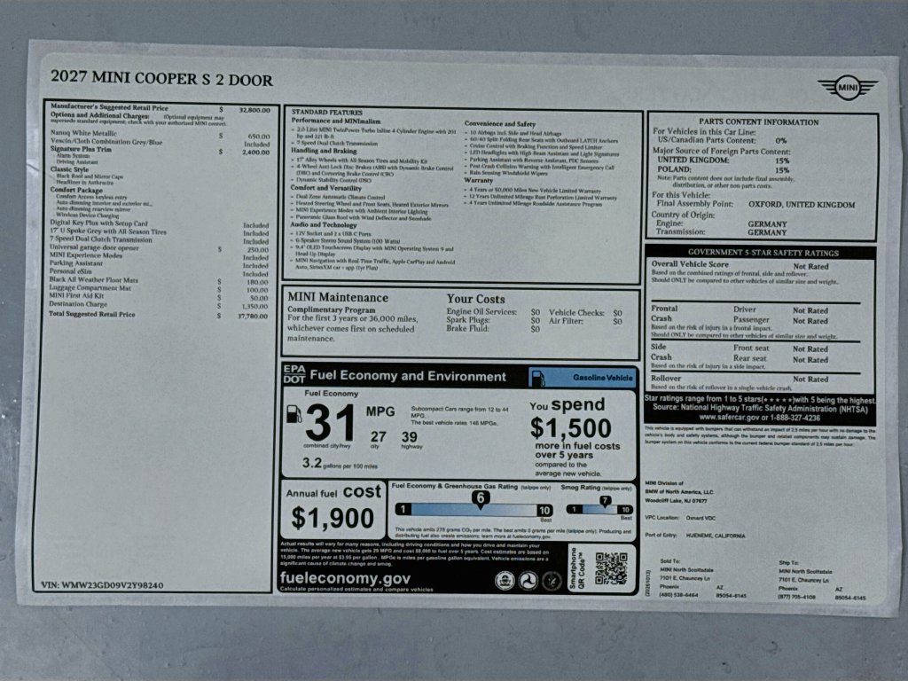 New 2027 MINI Cooper S FWD image 9