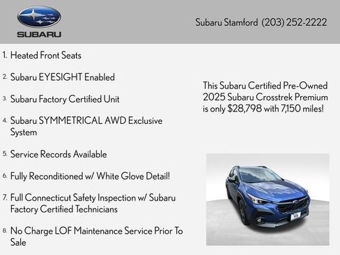Certified 2025 Subaru Crosstrek 2.5i Premium AWD/4WD image 2
