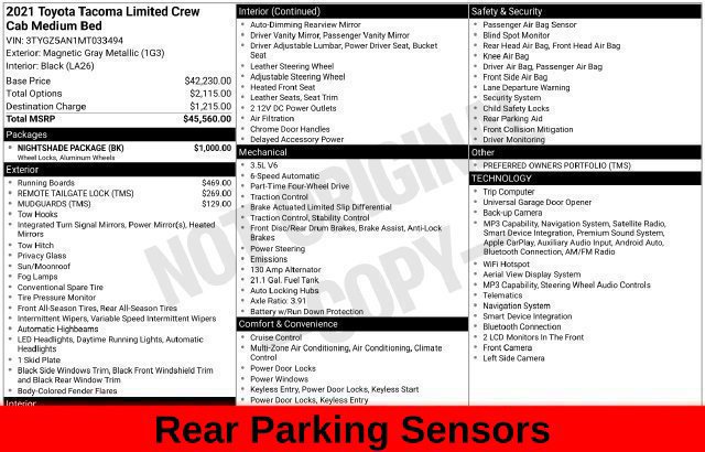 Used 2021 Toyota Tacoma Limited w/ Nightshade Package AWD/4WD image 44