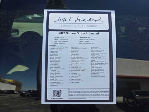 Used 2023 Subaru Outback Limited AWD/4WD image 20