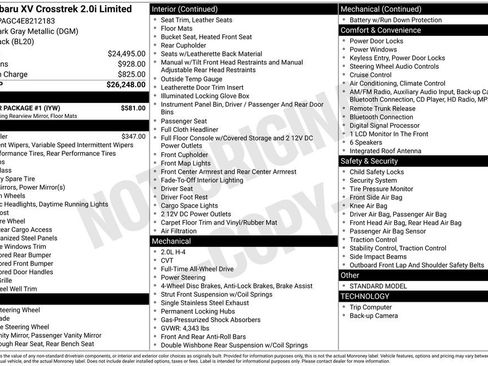 Used 2014 Subaru Crosstrek 2.0i Limited w/ Popular Package #1 image 2