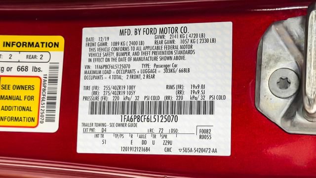 Used 2020 Ford Mustang GT Premium w/ GT Performance Package RWD image 53