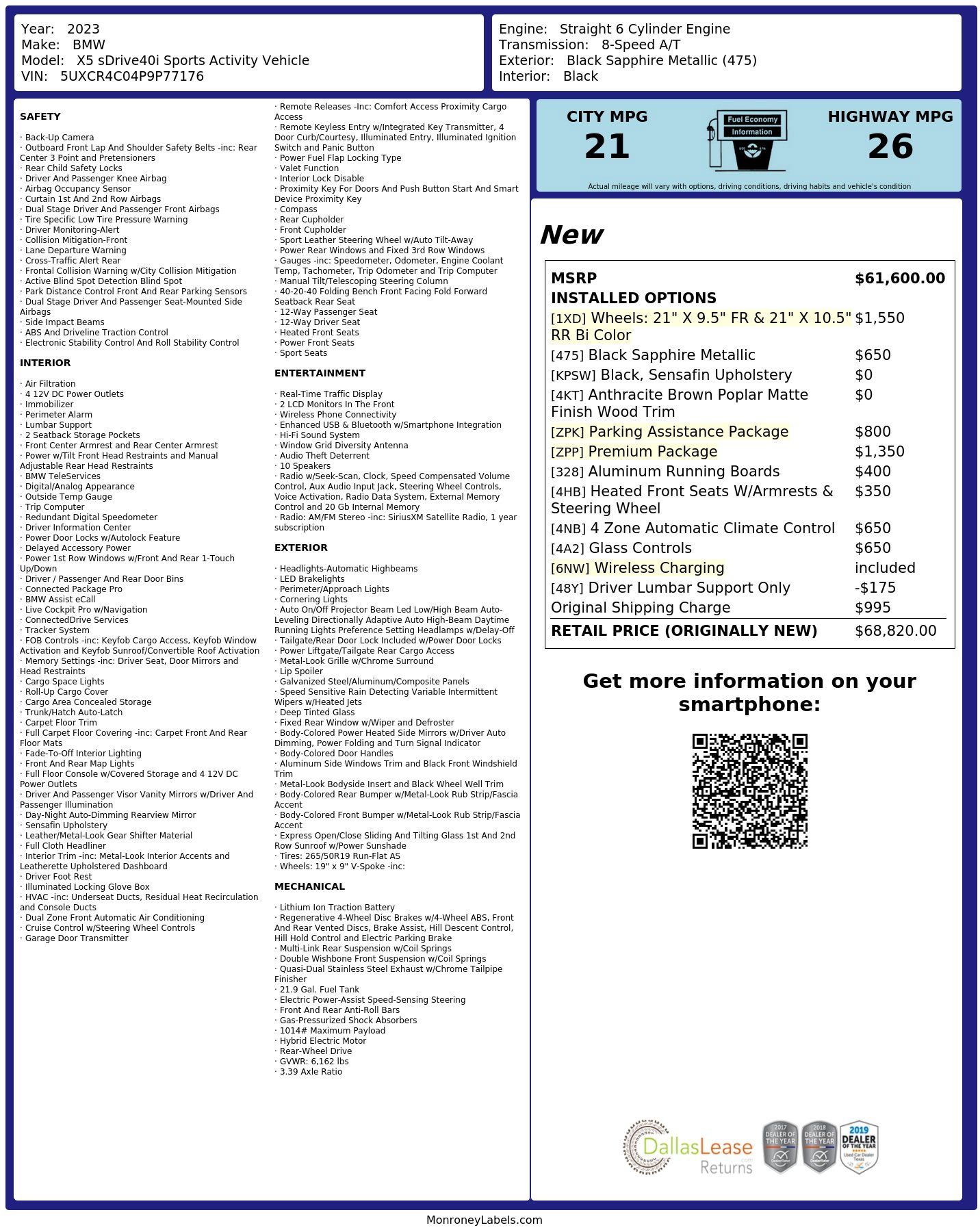 Used 2023 BMW X5 sDrive40i w/ Premium Package RWD image 3