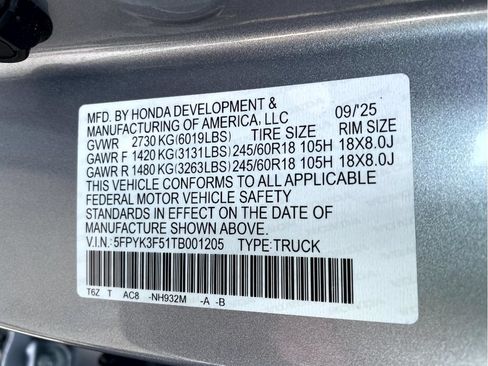 Certified 2026 Honda Ridgeline RTL image 23