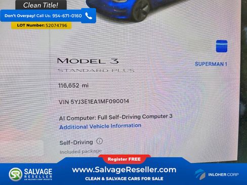 Used 2021 Tesla Model 3 Standard Range Plus RWD image 12