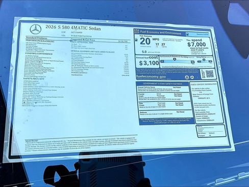 New 2026 Mercedes-Benz S 580 4MATIC Sedan image 14