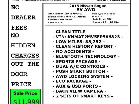 Used 2015 Nissan Rogue SV AWD/4WD image 25