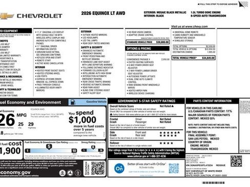 New 2026 Chevrolet Equinox LT w/ Convenience Package II AWD/4WD image 2