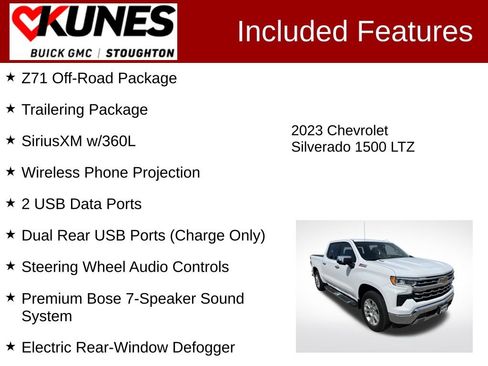 Used 2023 Chevrolet Silverado 1500 LTZ w/ Technology Package AWD/4WD image 3