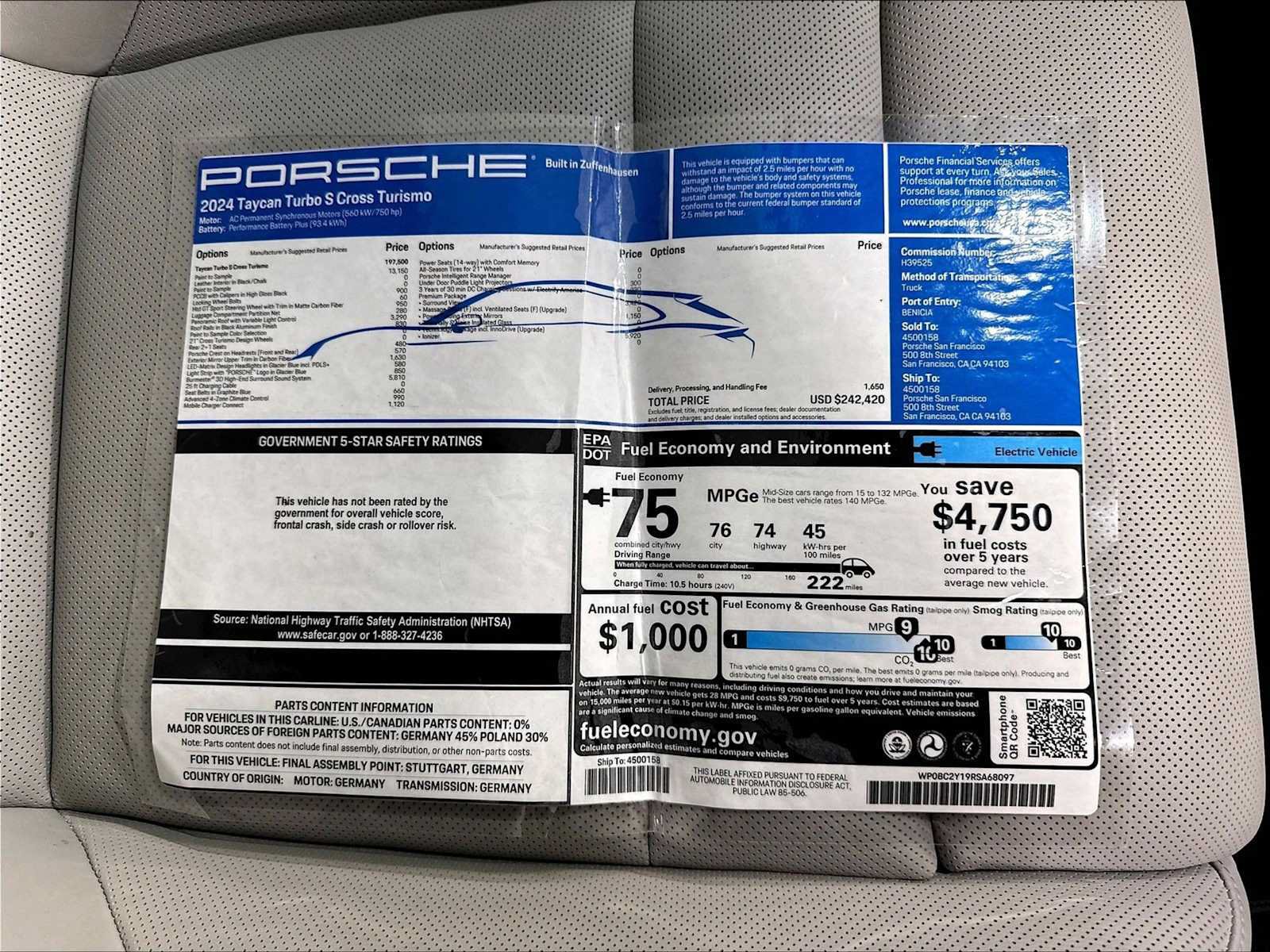 Used 2024 Porsche Taycan Turbo S AWD/4WD image 43