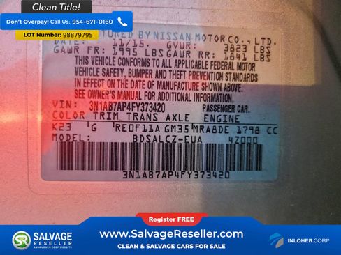 Used 2015 Nissan Sentra S image 16