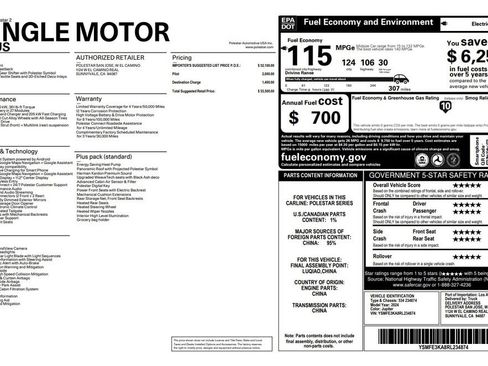 Used 2024 Polestar Polestar 2 Long Range Single Motor w/ Pilot Pack image 3