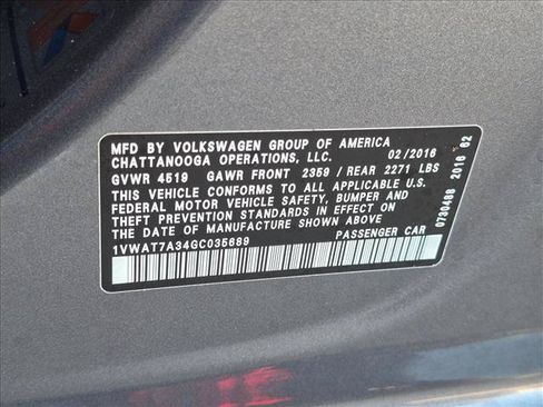 Used 2016 Volkswagen Passat 1.8T S FWD image 14